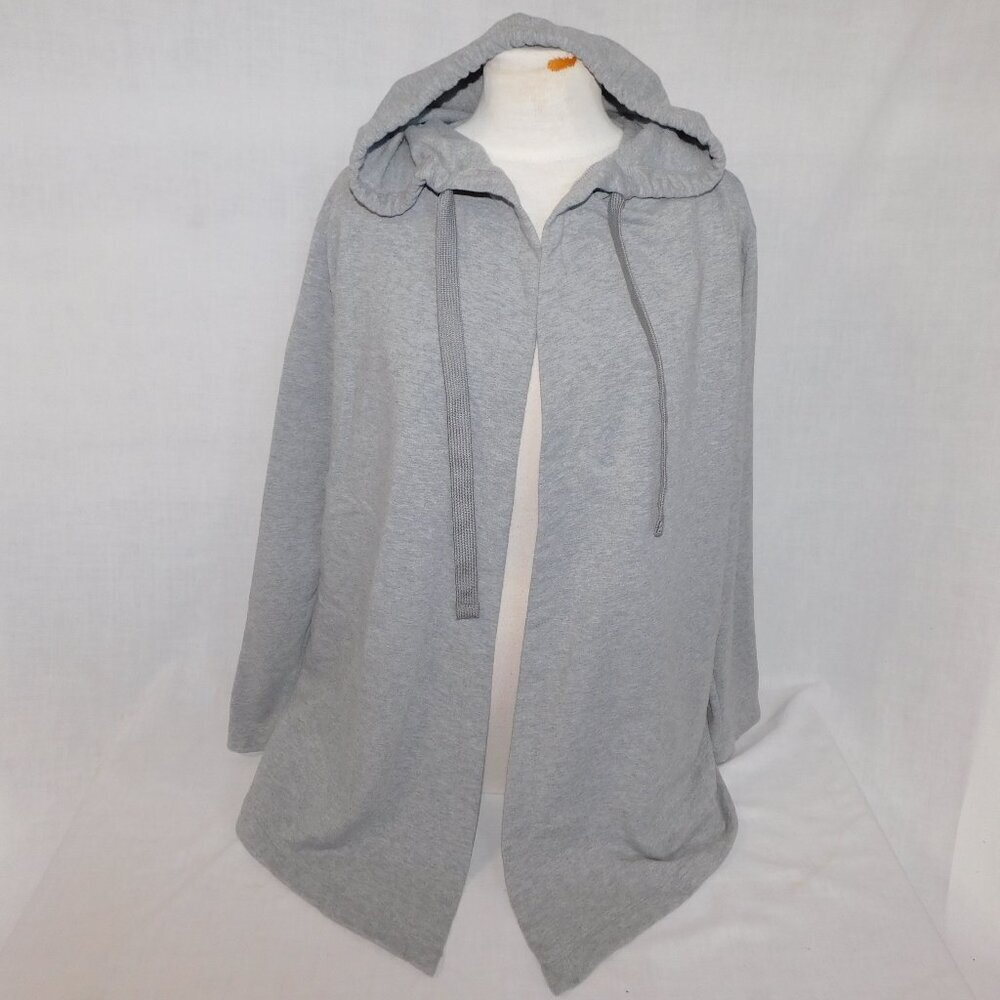Eddie Bauer  Motion Cozy Camp Open Cardigan Gray Wrap hooded Women's M 8 /10